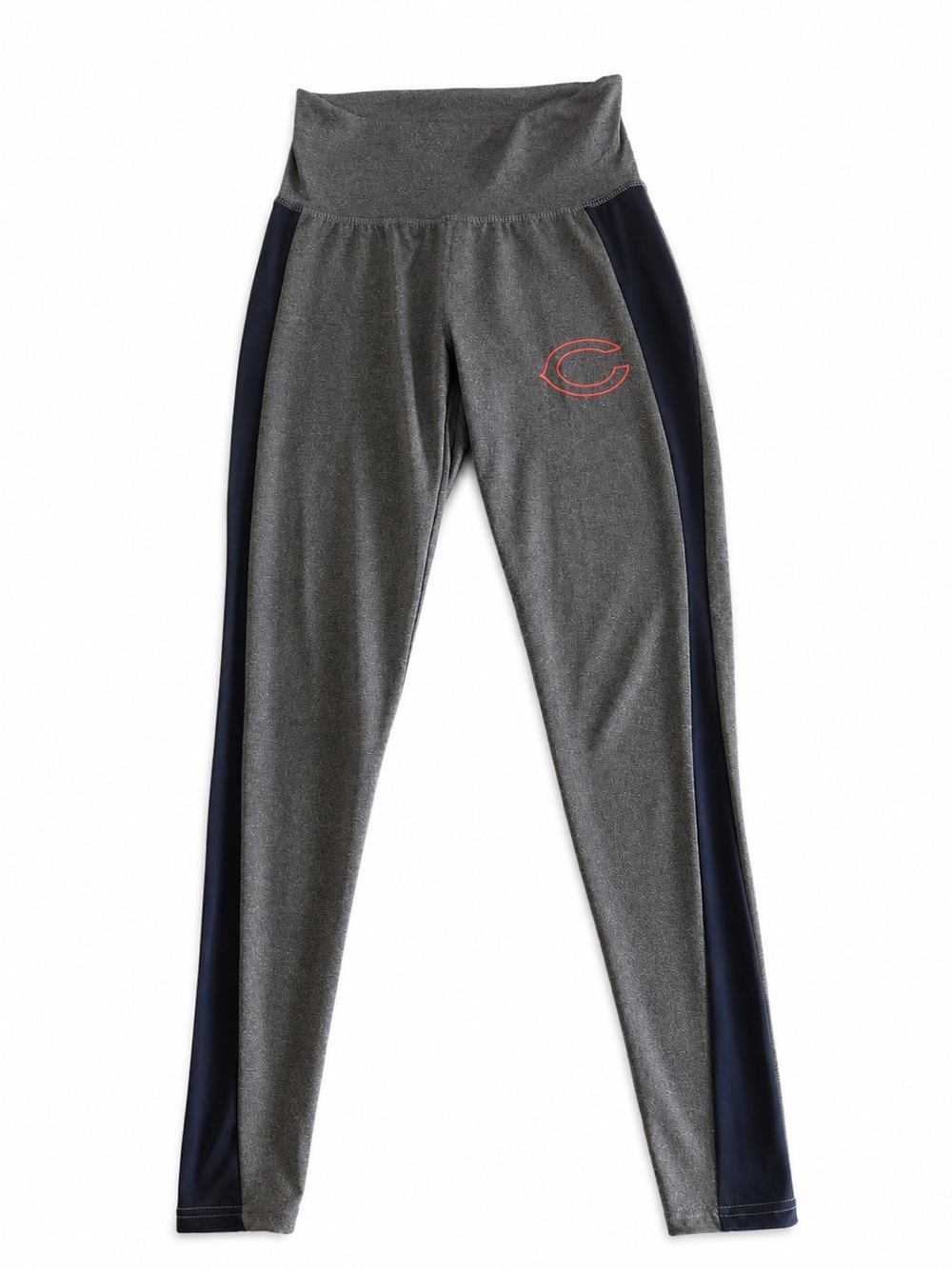 NFL Womens Gray Leggings with Navy Side Panels and Coral Logo